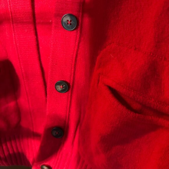 Varsity red wool cardigan - Picture 2 of 5